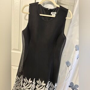 DKNY Black Dress with White Floral Design - worn ONCE